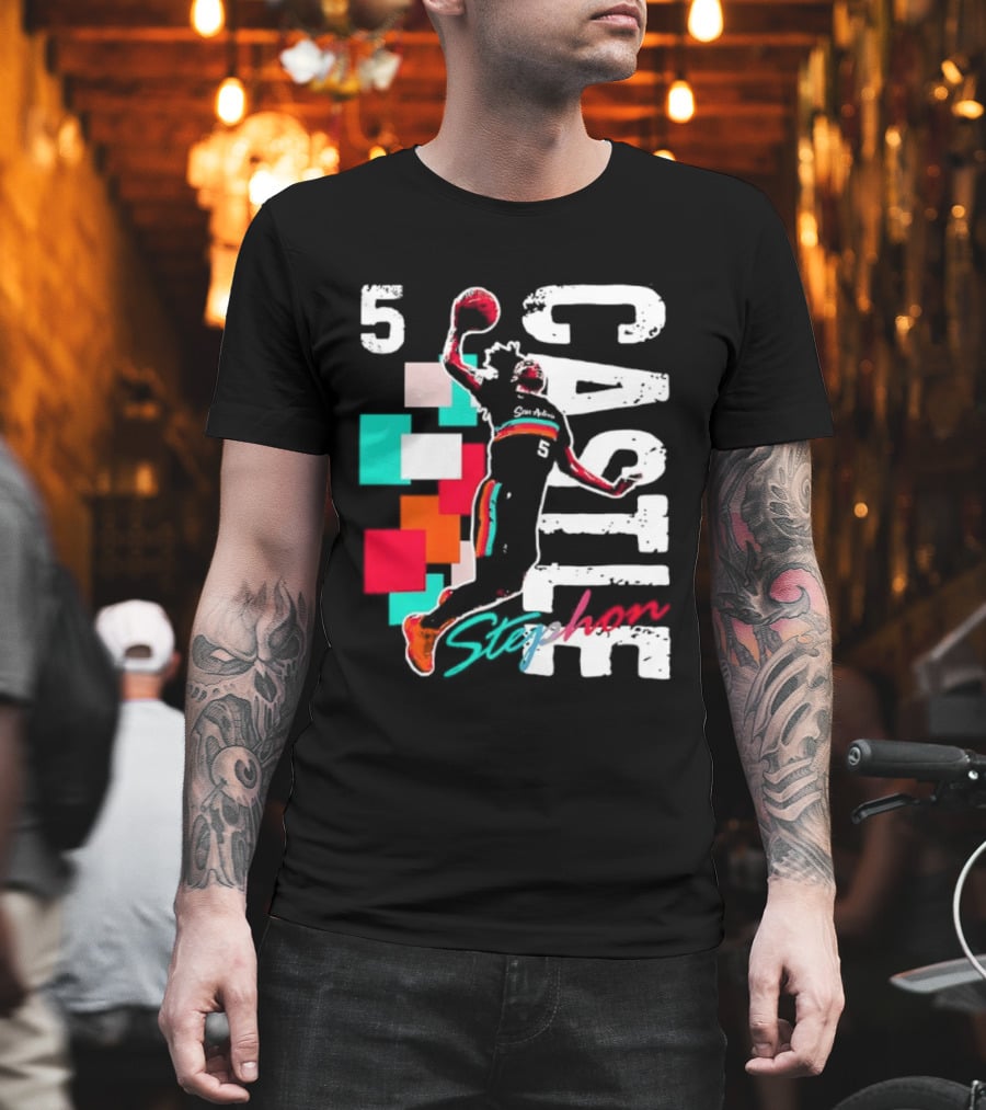 Stephon Castle Number 5 San Antonio Spurs Basketball T-Shirt