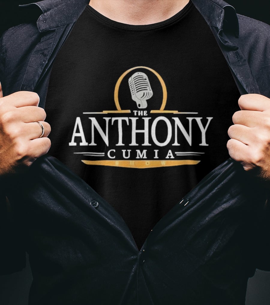 The Anthony Cumia Show Podcast Microphone Emblem Merchandise T-Shirt