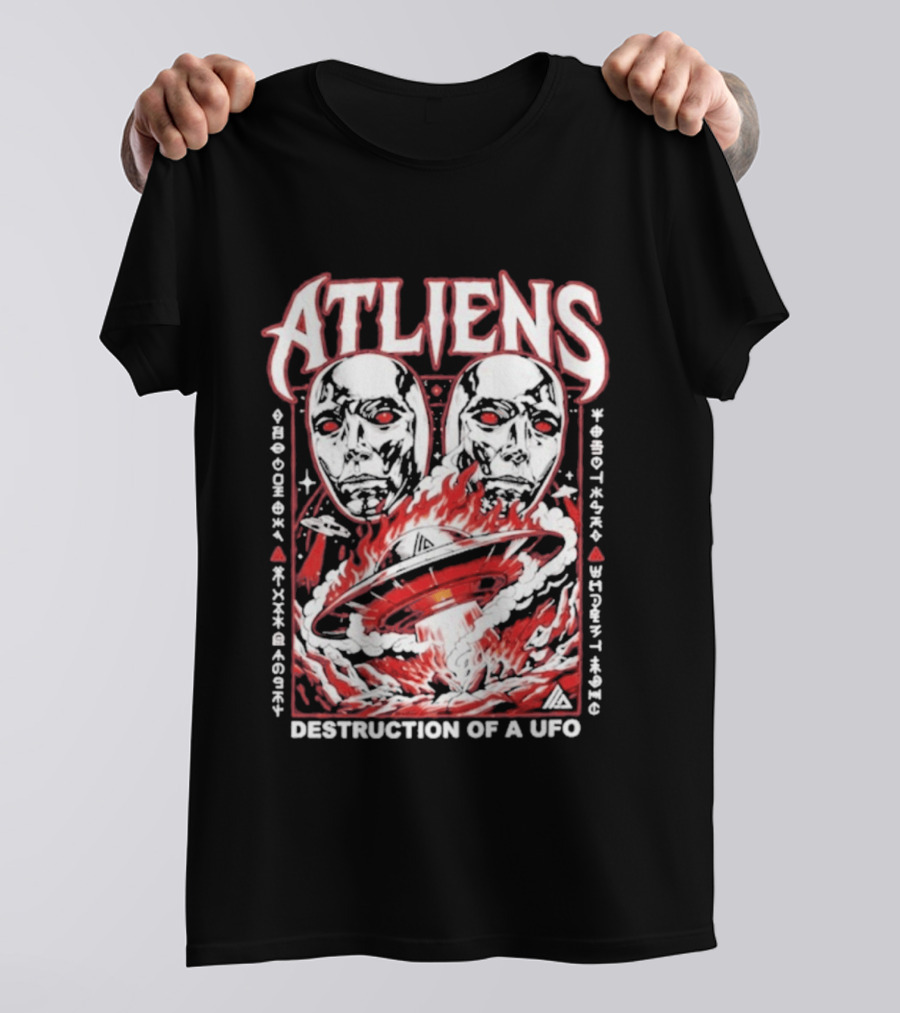 Atliens Room Six Destruction Of A UFO Attack Crew 4318 T-Shirt