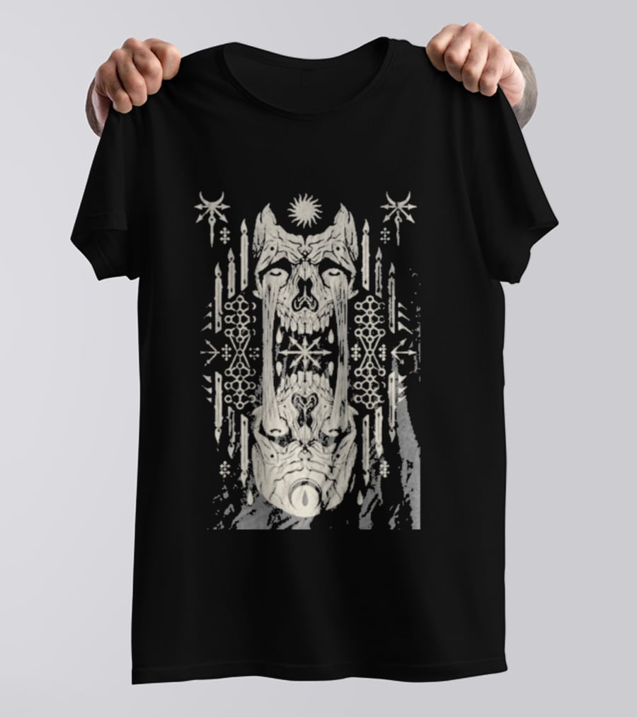 Bird Ov Prey Fire Ov The Mind Mystical Skull Candle Motif T-Shirt