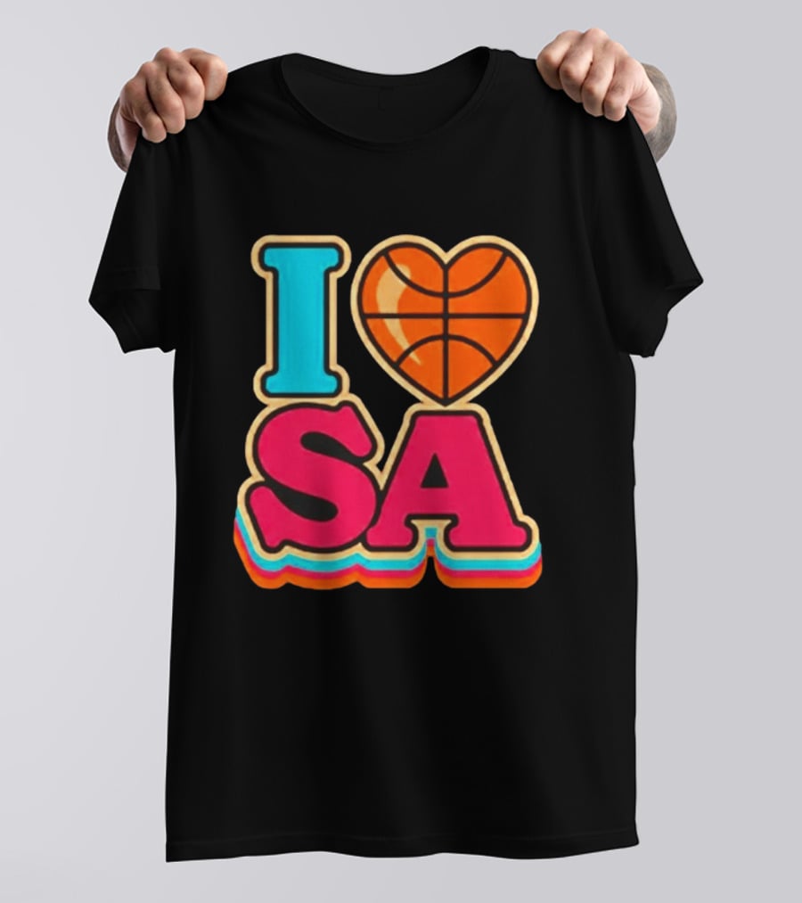 I Heart SA Basketball San Antonio Sports Fan Gear T-Shirt