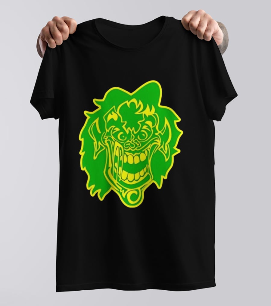 Insane Clown Posse Hatchetman Wicked Clown Face Neon Green Yellow T-Shirt