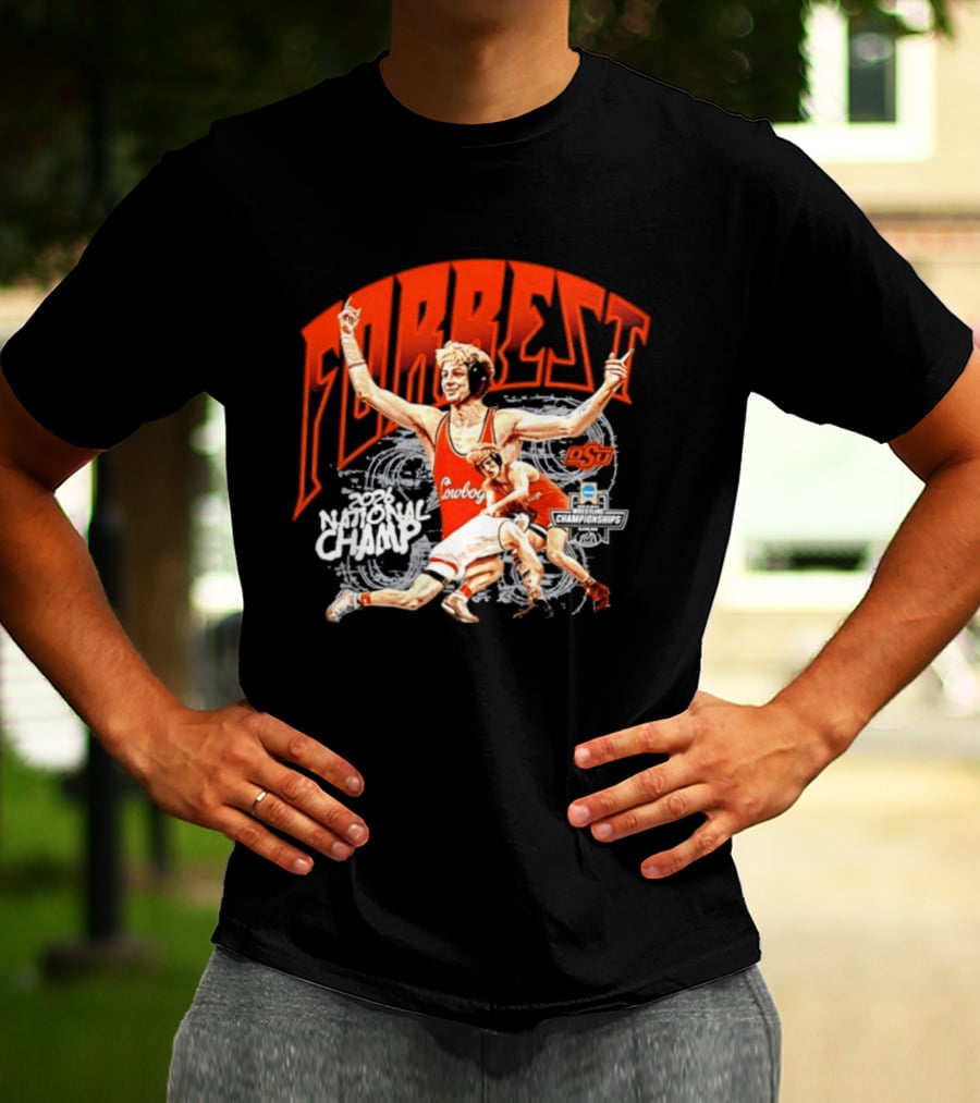 Jax Forrest Oklahoma State Cowboys Wrestling 2026 National Champ T-Shirt