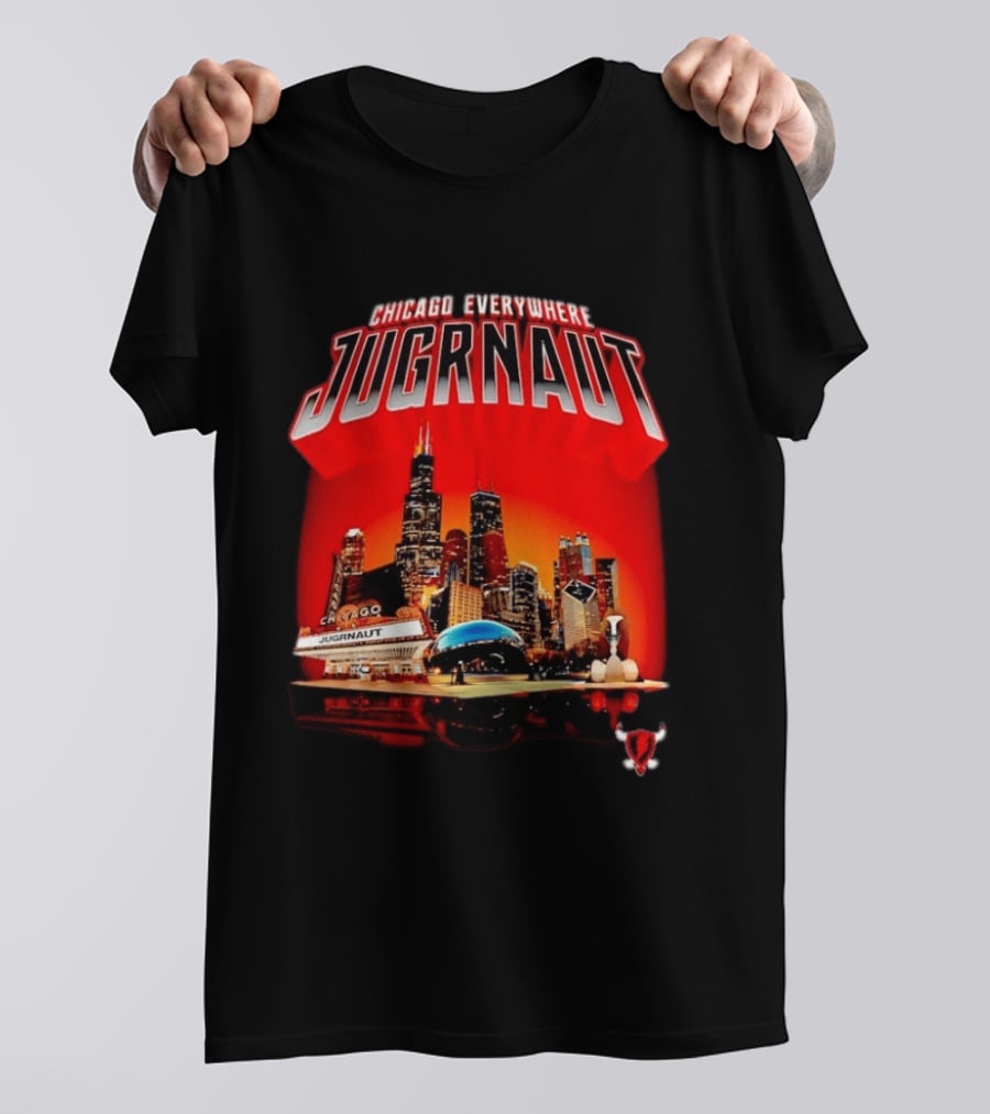 Chicago Everywhere Jugrnaut Skyline Millennium Park T-Shirt