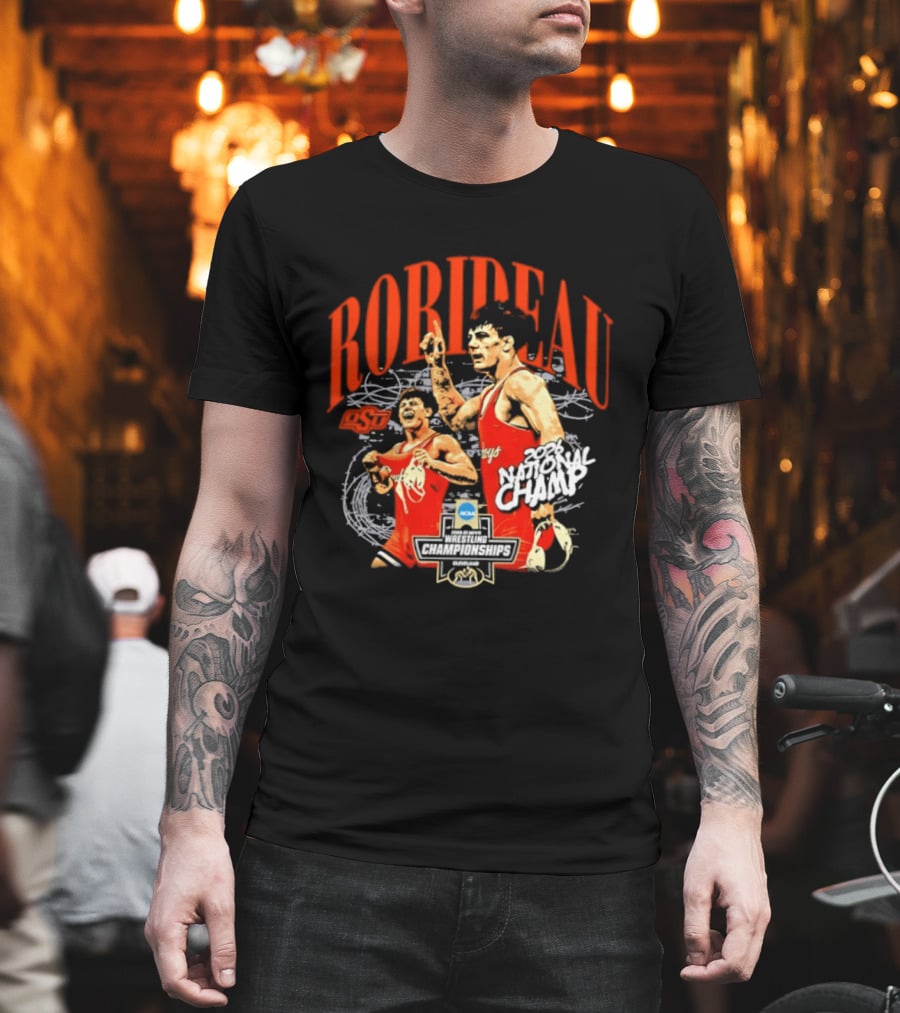 Landon Robideau Oklahoma State Wrestling 2026 National Champ Robideau NCAA T-Shirt