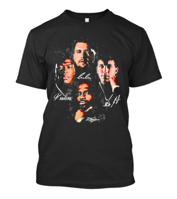 Lulu Lakers 23 Collage Featuring Iconic Player Portraits And Signature T-Shirt