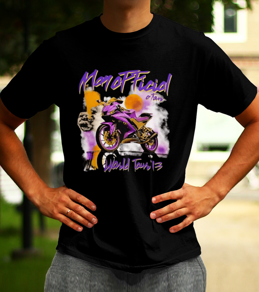 ManOfficial OTan World Tour 13 Motorcycle Purple Sunset T-Shirt