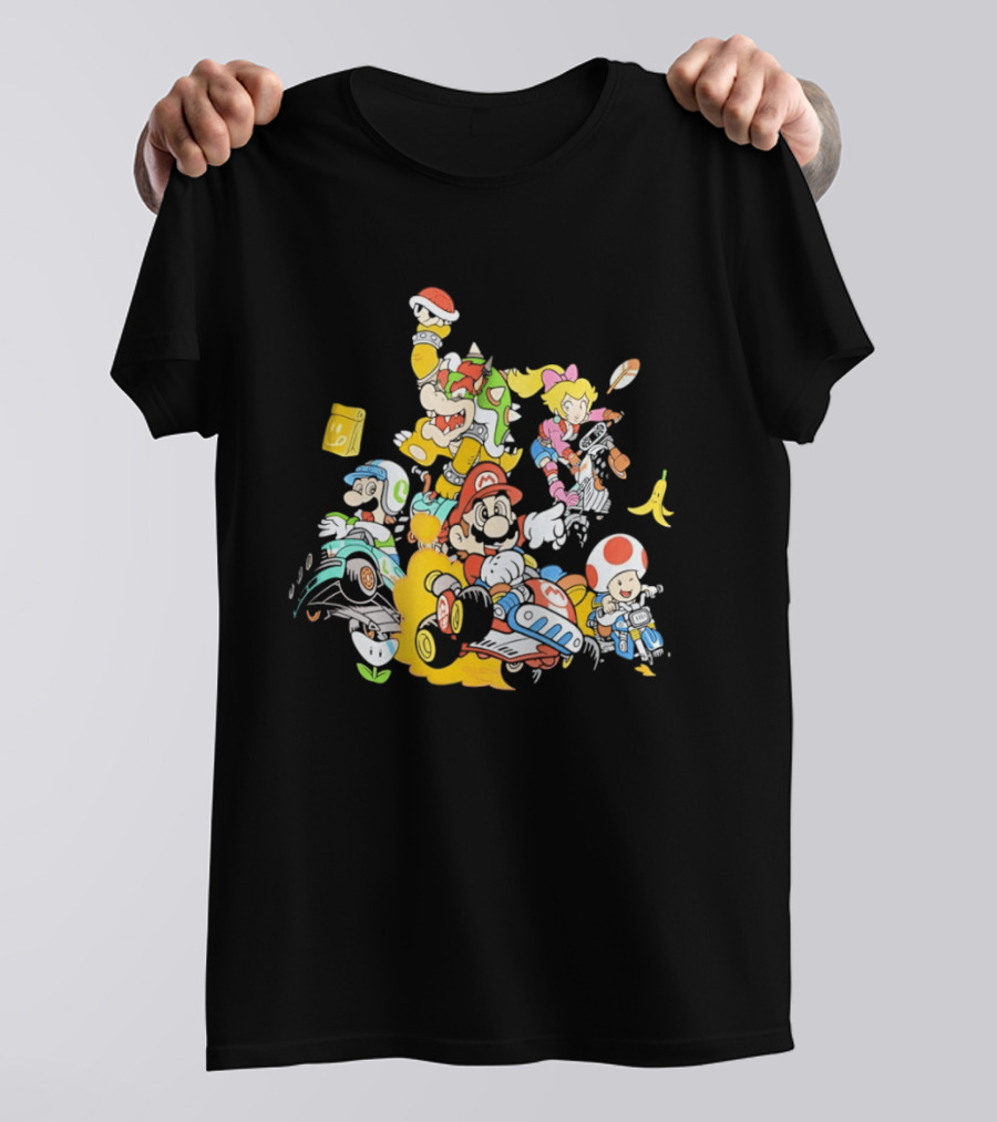 Mario Kart Racing Adventures With Luigi Toad Bowser Princess Peach T-Shirt