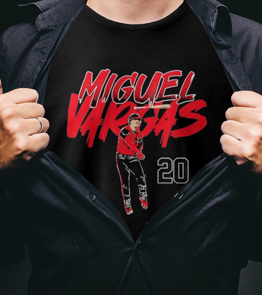 Miguel Vargas 20 MLB Players Association Red Lettering Baseball T-Shirt