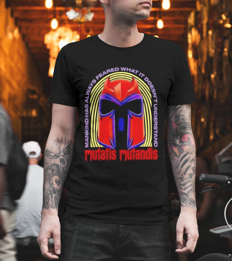Mutatis Mutandis Mankind Has Always Feared What It Doesn't Understand Red Mask T-Shirt