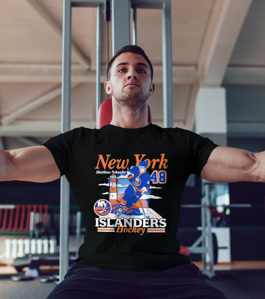 New York Islanders Matthew Schaefer 48 Hockey Team T-Shirt