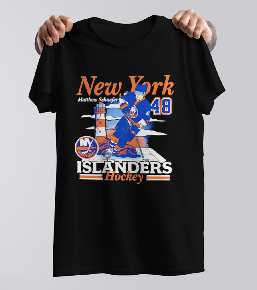 New York Islanders Matthew Schaefer 48 Hockey Team T-Shirt