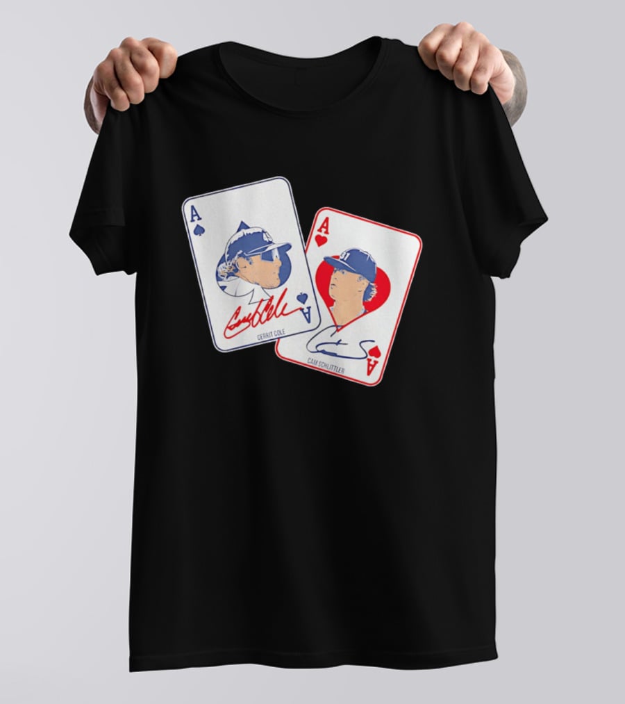 New York Yankees Gerrit Cole Cam Schlittler Pocket Aces Playing Cards T-Shirt