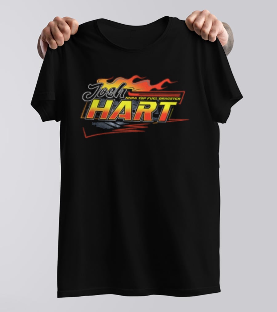 Josh Hart Flames Racing NHRA Top Fuel Dragster 2 Sided T-Shirt