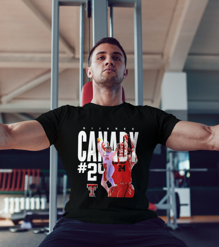 NiJaree Canady 24 Texas Tech Softball Player Pose With Team T-Shirt