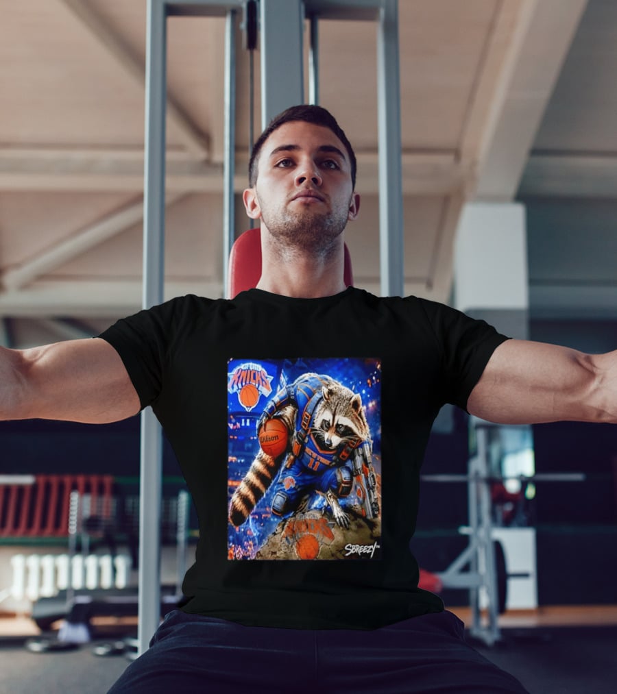 Rocket Raccoon New York Knicks NBA Basketball 11 S Breezy Wilson T-Shirt