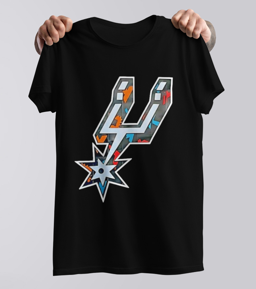 San Antonio Spurs Fiesta Colors Iconic Basketball T-Shirt