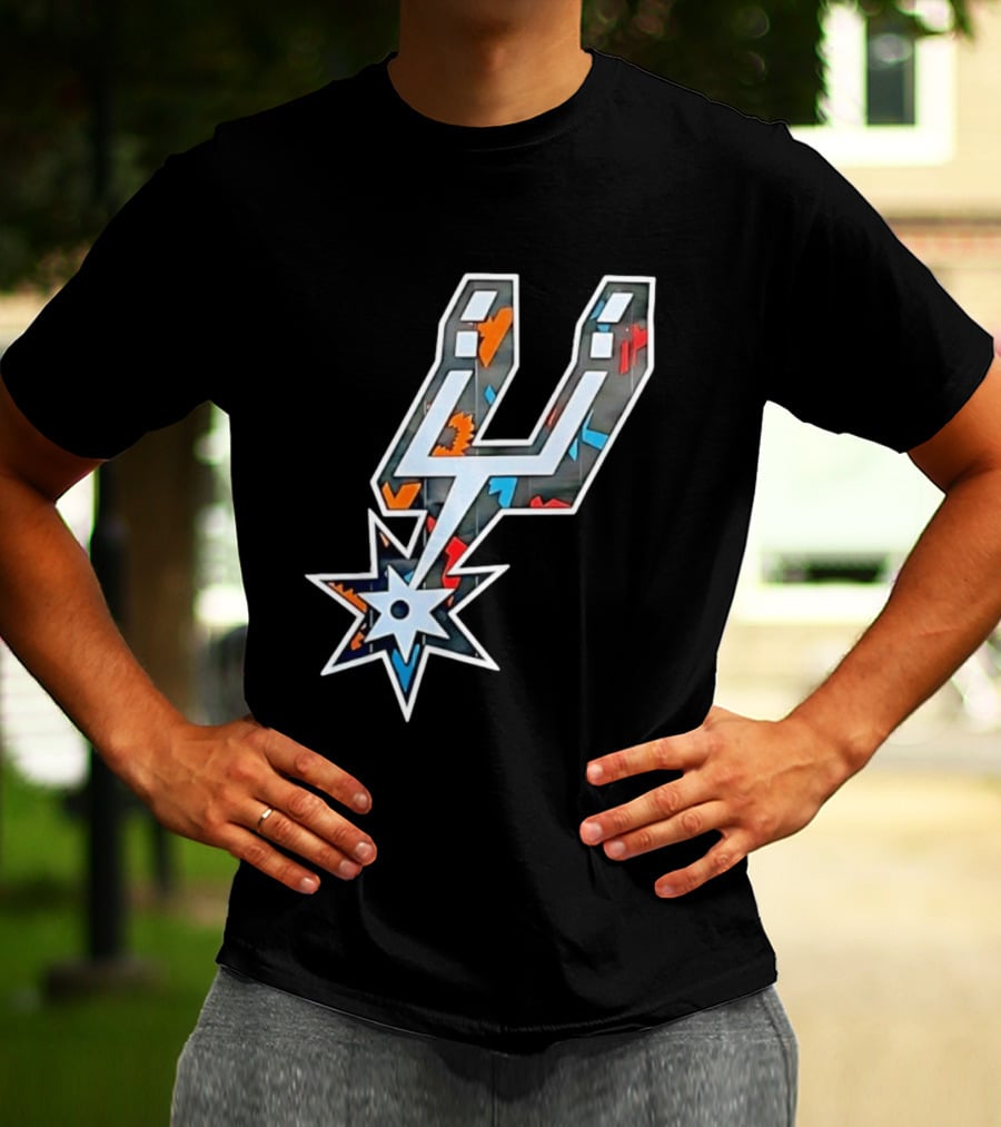 San Antonio Spurs Fiesta Colors Iconic Basketball T-Shirt