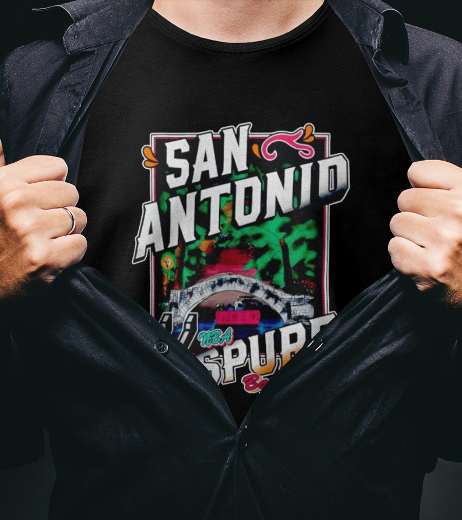 San Antonio Spurs River Walk NBA Basketball T-Shirt