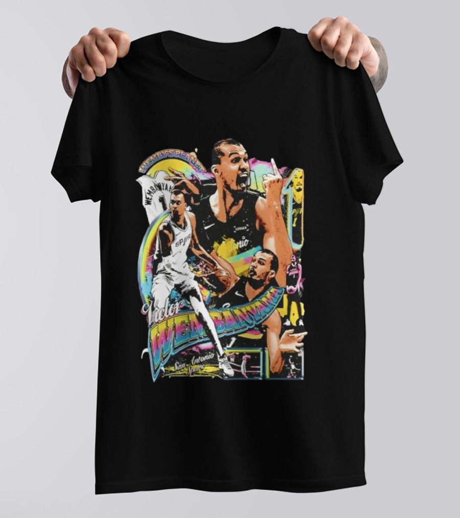 Victor Wembanyama X The Alien Mashup San Antonio Spurs Basketball #1 Wemby T-Shirt