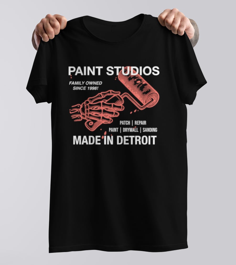 Paint Studios Family Owned Since 1998 Patch Denim Print Upholstery Sewing Made In Detroit T-Shirt