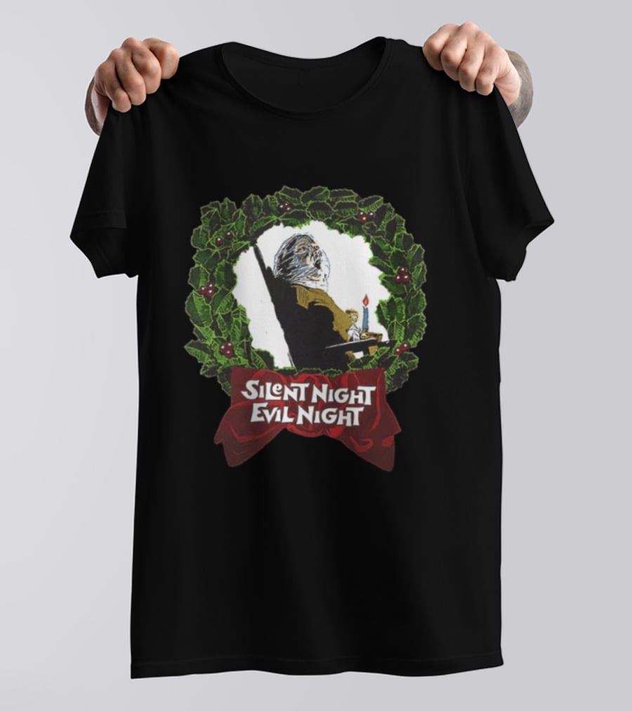 Silent Night Evilnight If This Picture Doesn’t Make Your Skin Crawl It’s On Too Tight 2 Sided T-Shirt