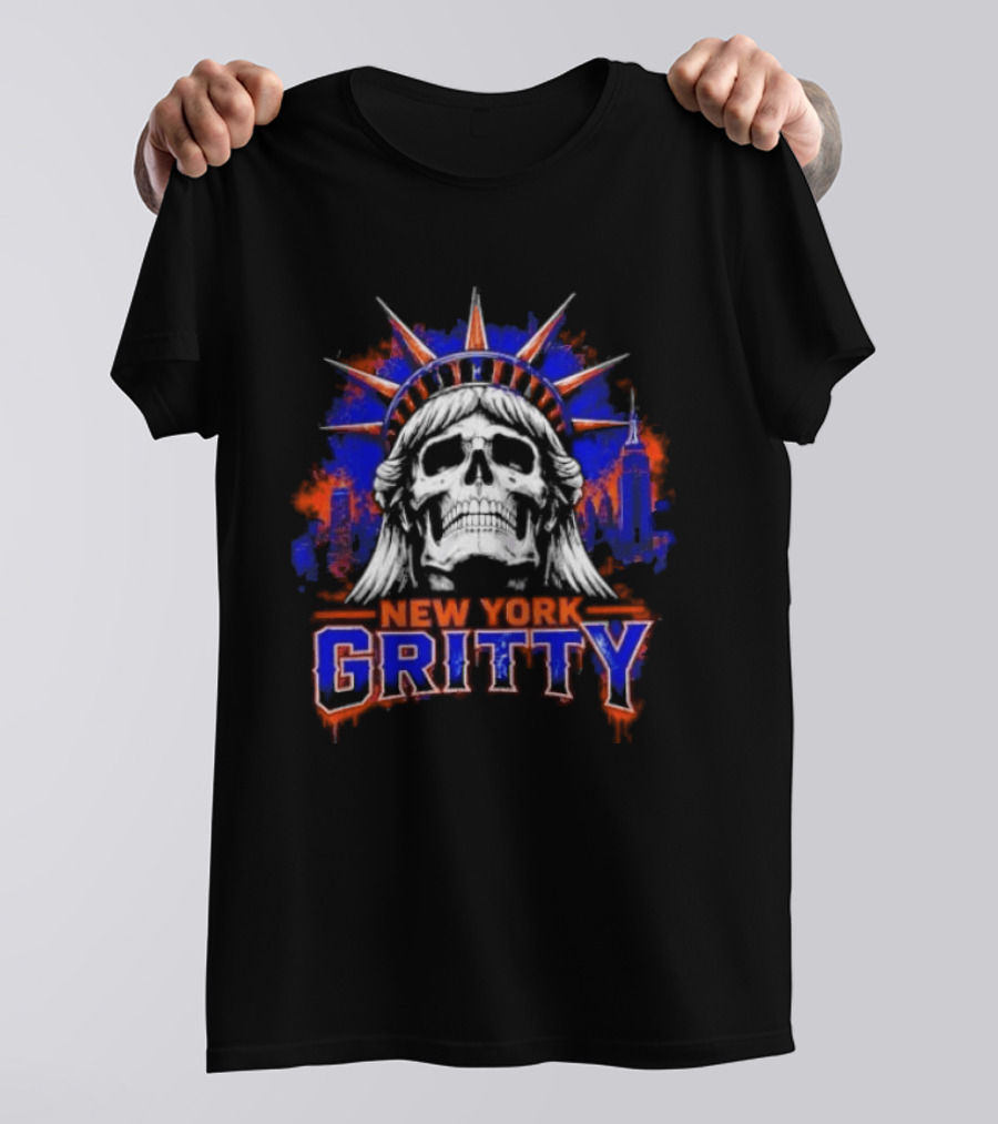 New York Gritty Skull Liberty Knicks T-Shirt