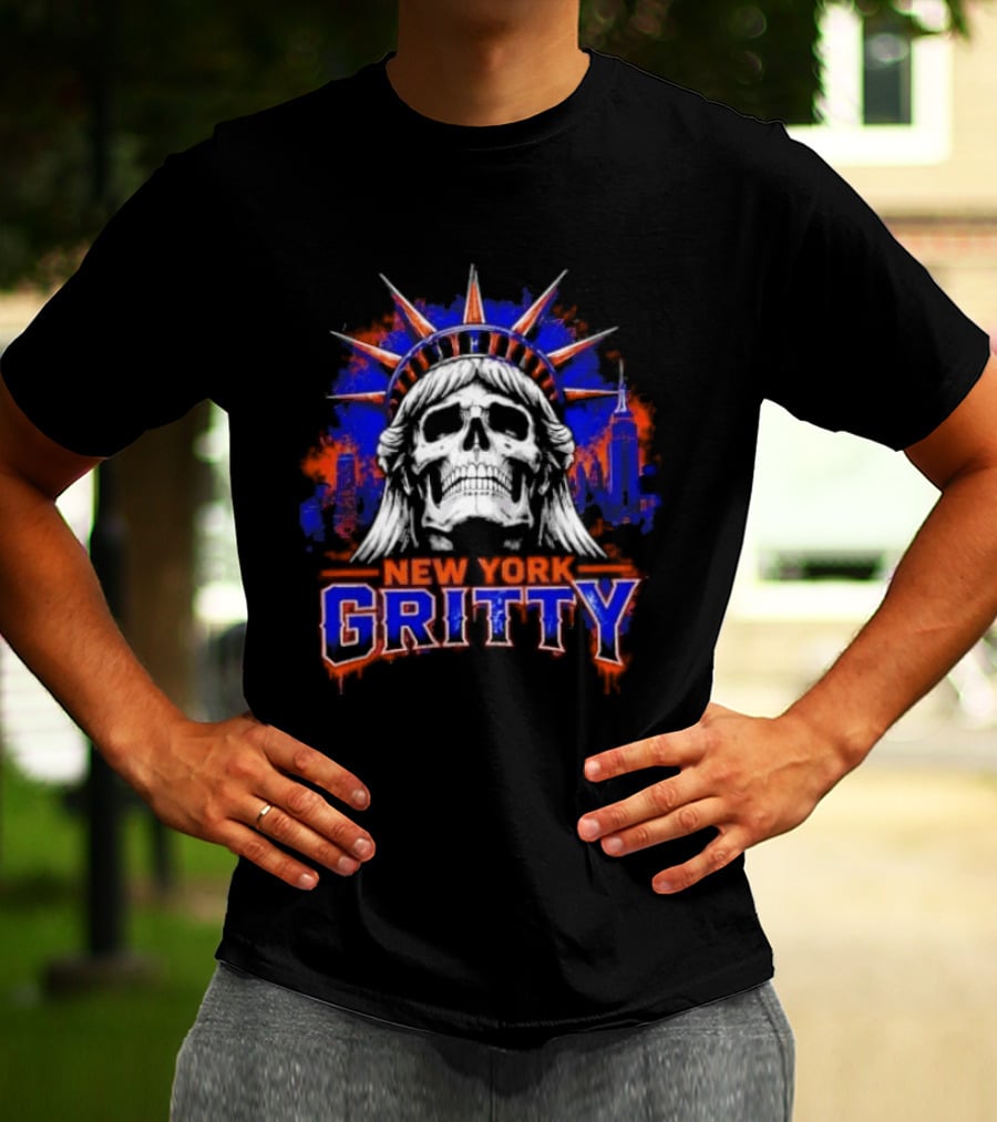 New York Gritty Skull Liberty Knicks T-Shirt