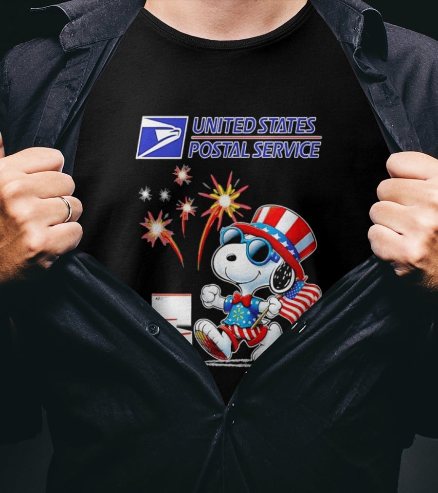 Snoopy Fourth Of July United States Postal Service Patriotic Celebration T-Shirt