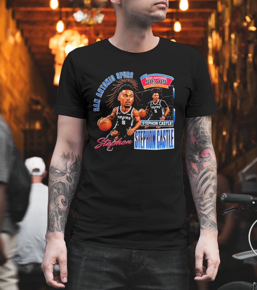 San Antonio Spurs Stephon Castle 90s Bootleg T-Shirt