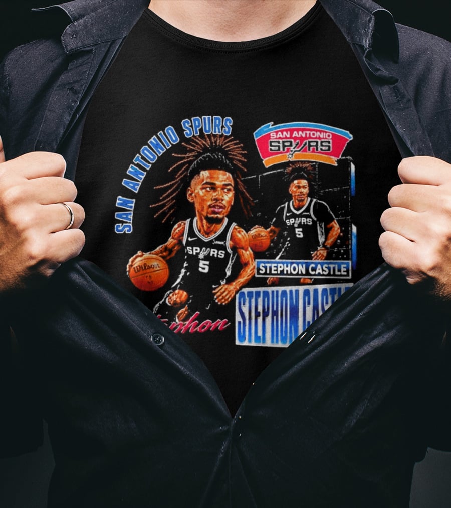 San Antonio Spurs Stephon Castle 90s Bootleg T-Shirt