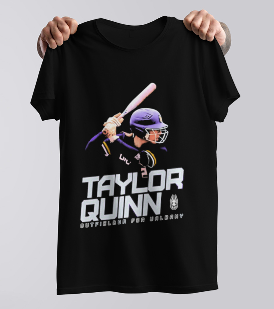Taylor Quinn UAlbany Outfielder Baseball Sports T-Shirt