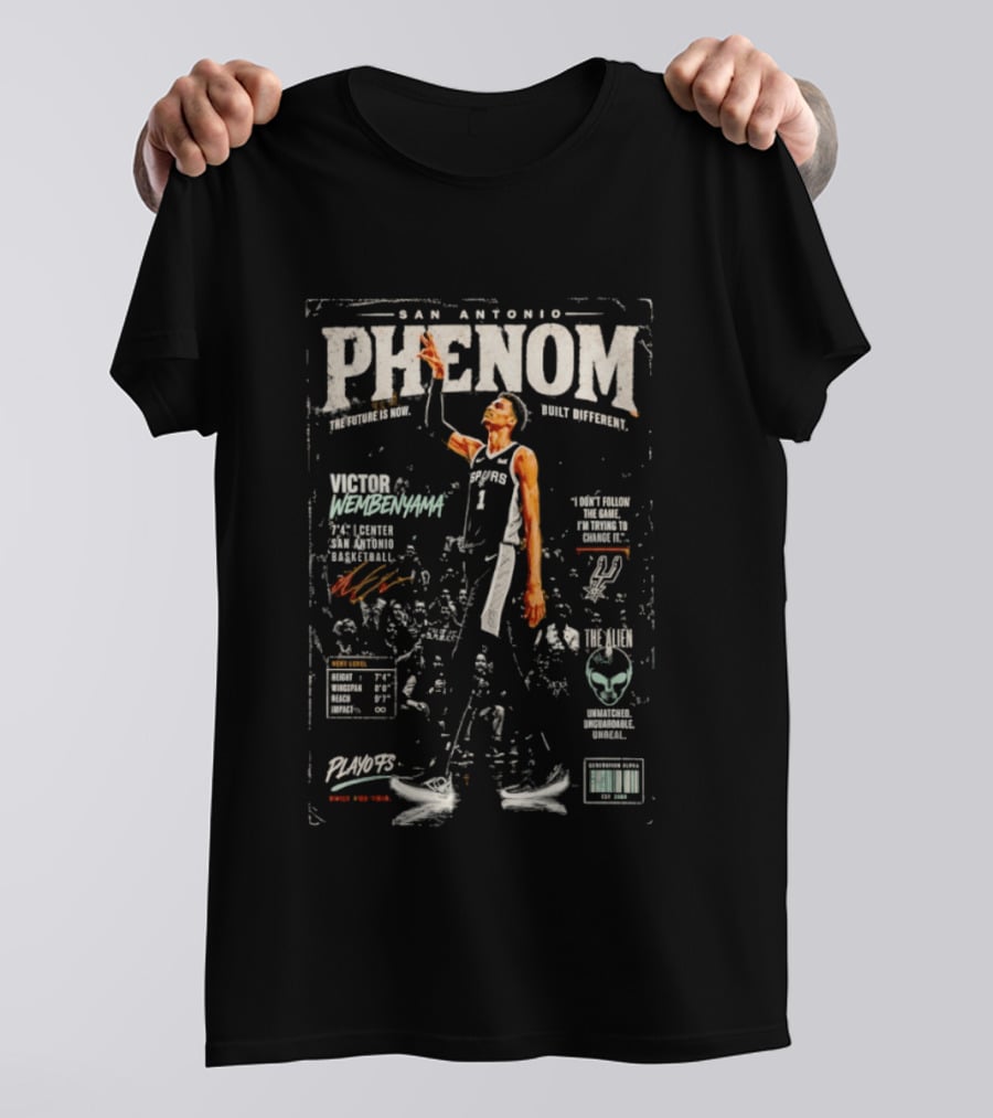 San Antonio Phenom Victor Wembanyama Next Prodigy Basketball Alien UFO Spurs T-Shirt
