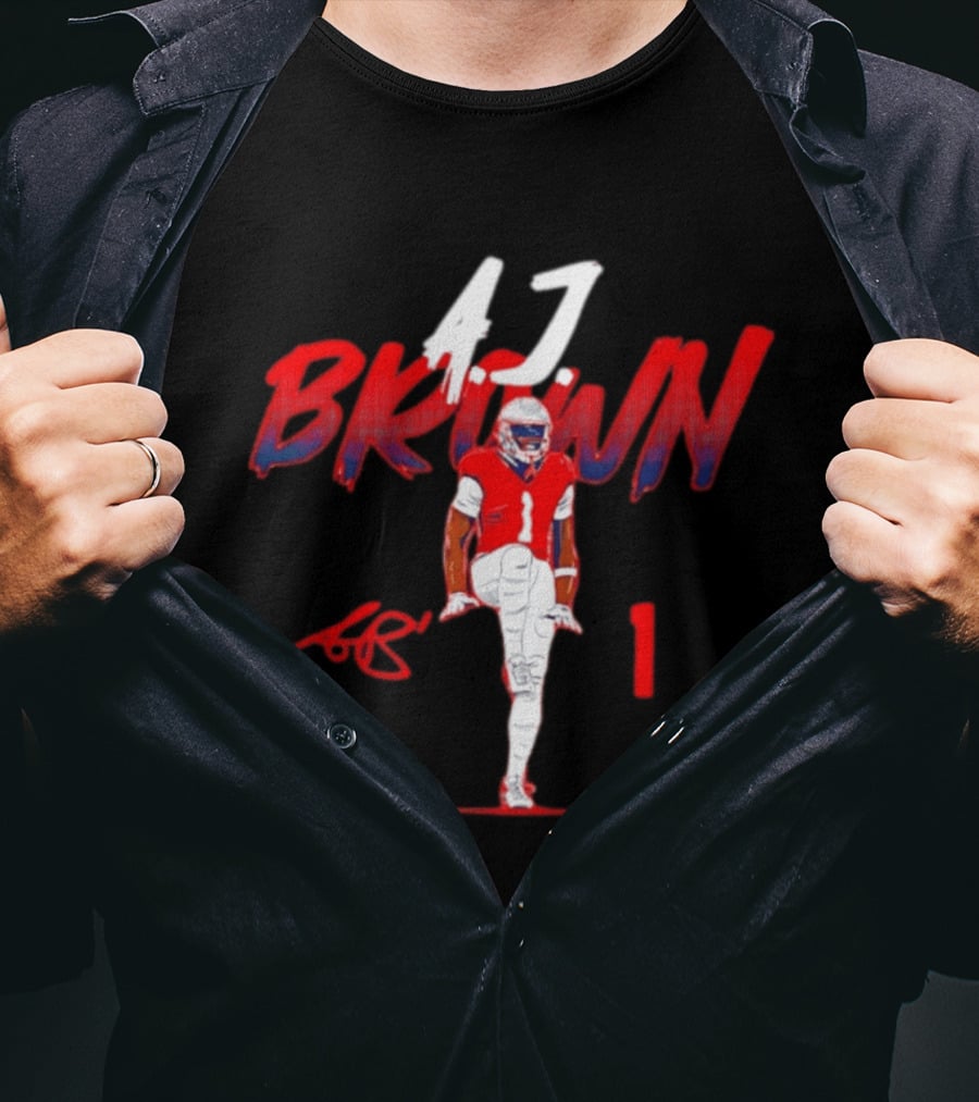 A.J. Brown 1 Pose New England Patriots NFL Football Player T-Shirt