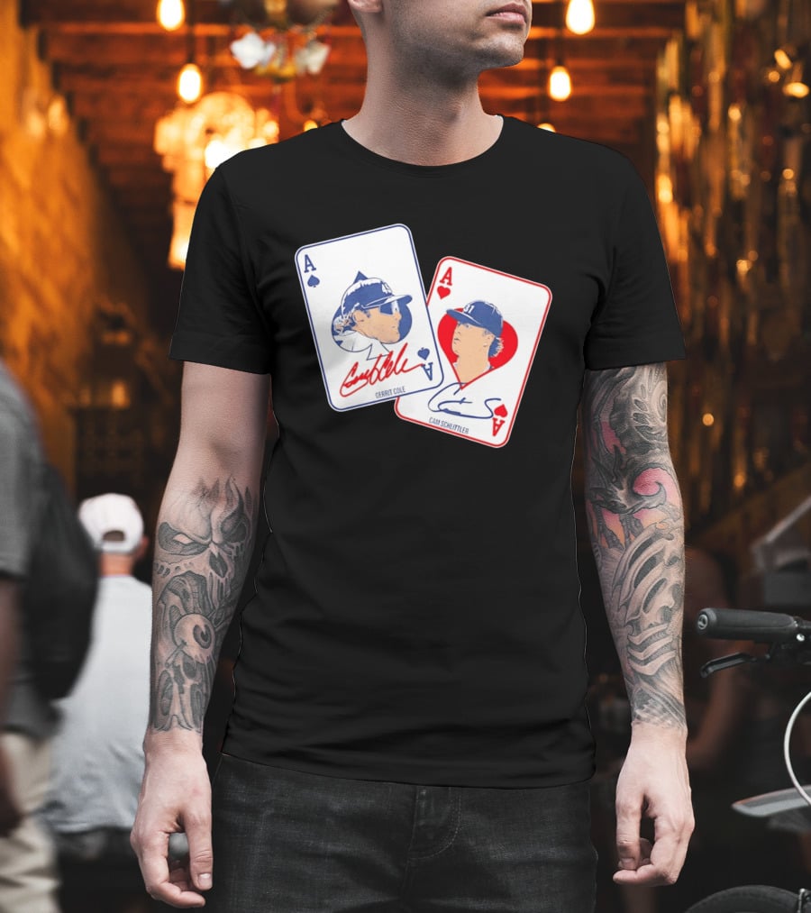 Gerrit Cole Cam Schlittler Ace Of Spades And Hearts Baseball Player Cards Men's T-Shirt