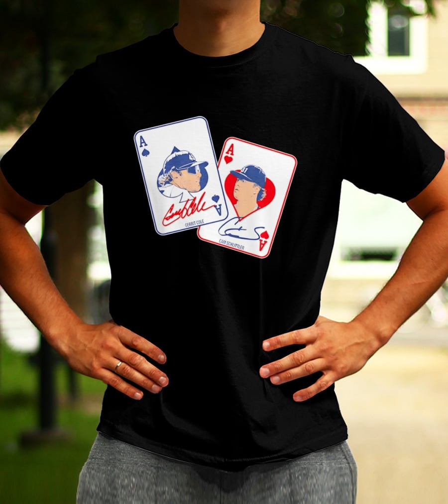 Gerrit Cole Cam Schlittler Ace Of Spades And Hearts Baseball Player Cards Men's T-Shirt