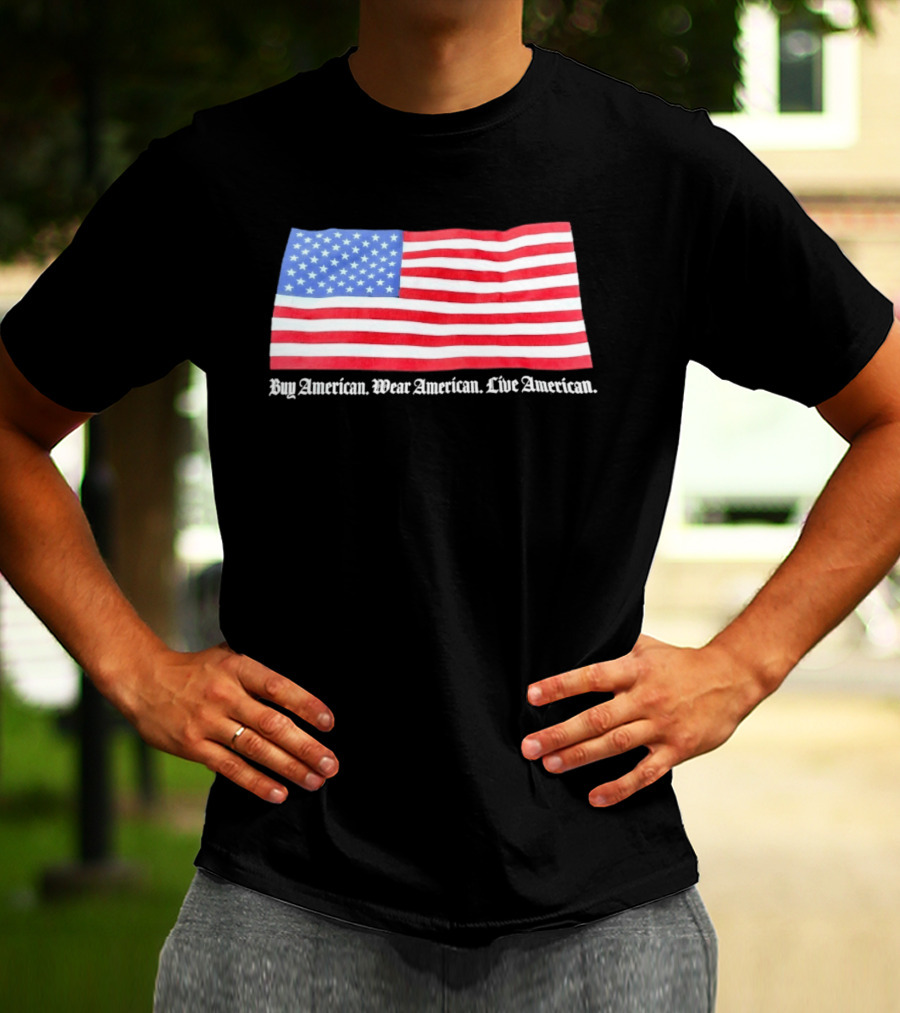 Buy American Wear American Live American Flag Stars And Stripes T-Shirt