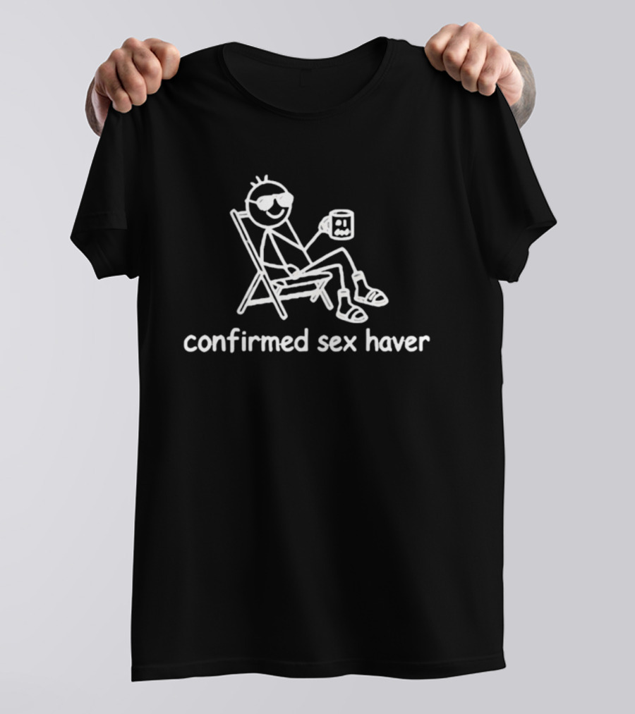 Confirmed Sex Haver Stick Figure Relaxing With Drink T-Shirt