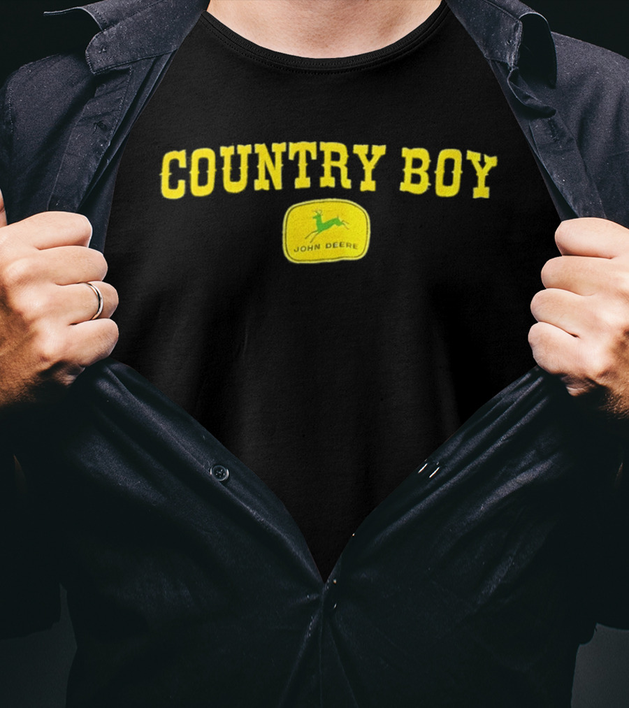 Country Boy John Deere Logo Farming Lifestyle T-Shirt