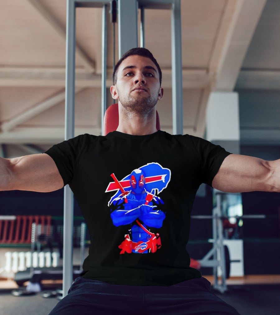 Deadpool Meditation Buffalo Bills Super Hero Football Fan T-Shirt
