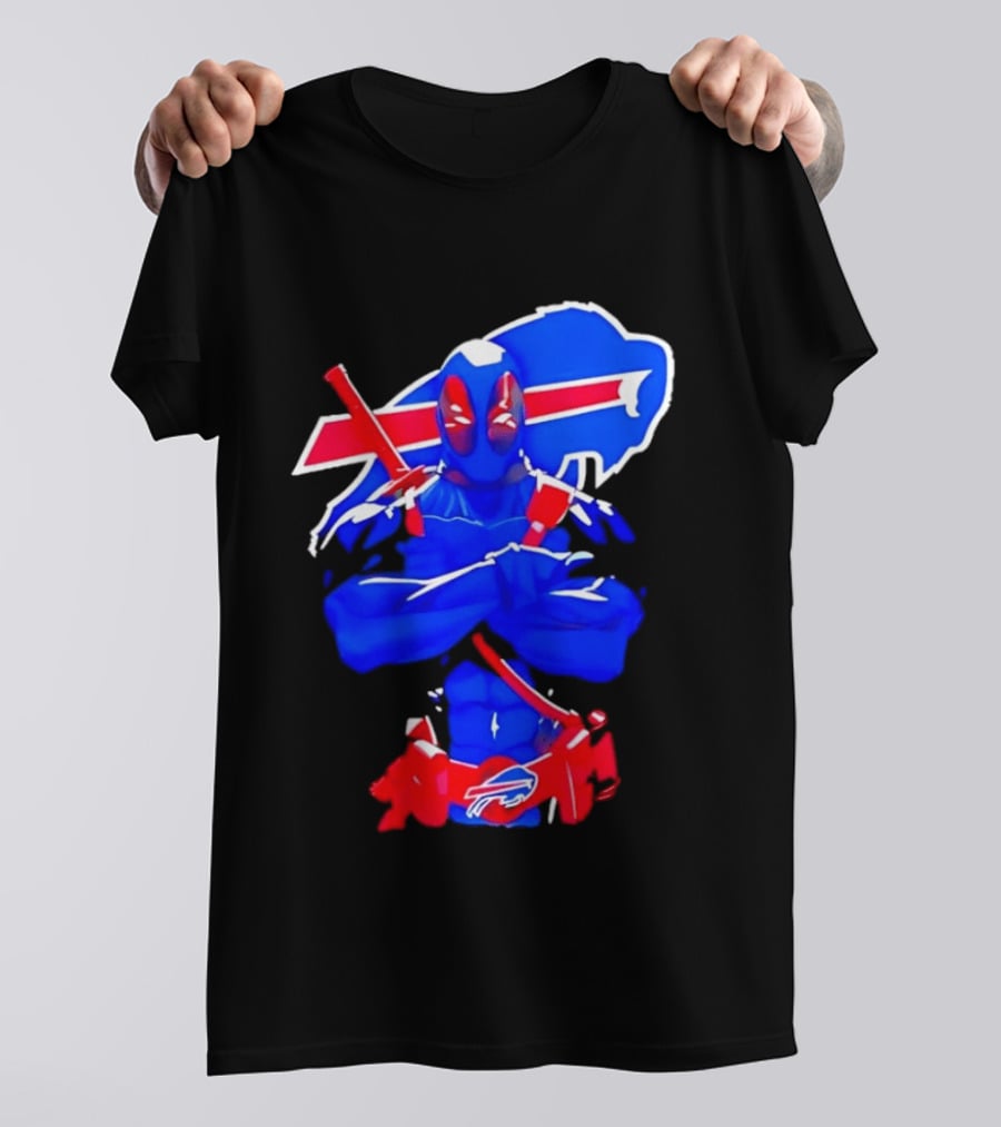 Deadpool Meditation Buffalo Bills Super Hero Football Fan T-Shirt