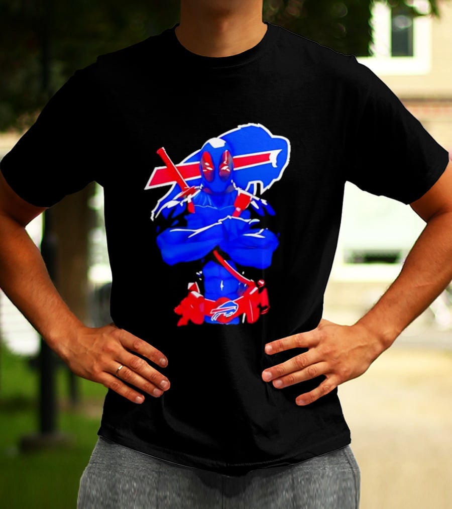 Deadpool Meditation Buffalo Bills Super Hero Football Fan T-Shirt