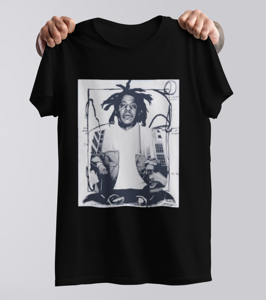 JAY Z Urban Style Portrait With Dreadlocks And Cityscape T-Shirt