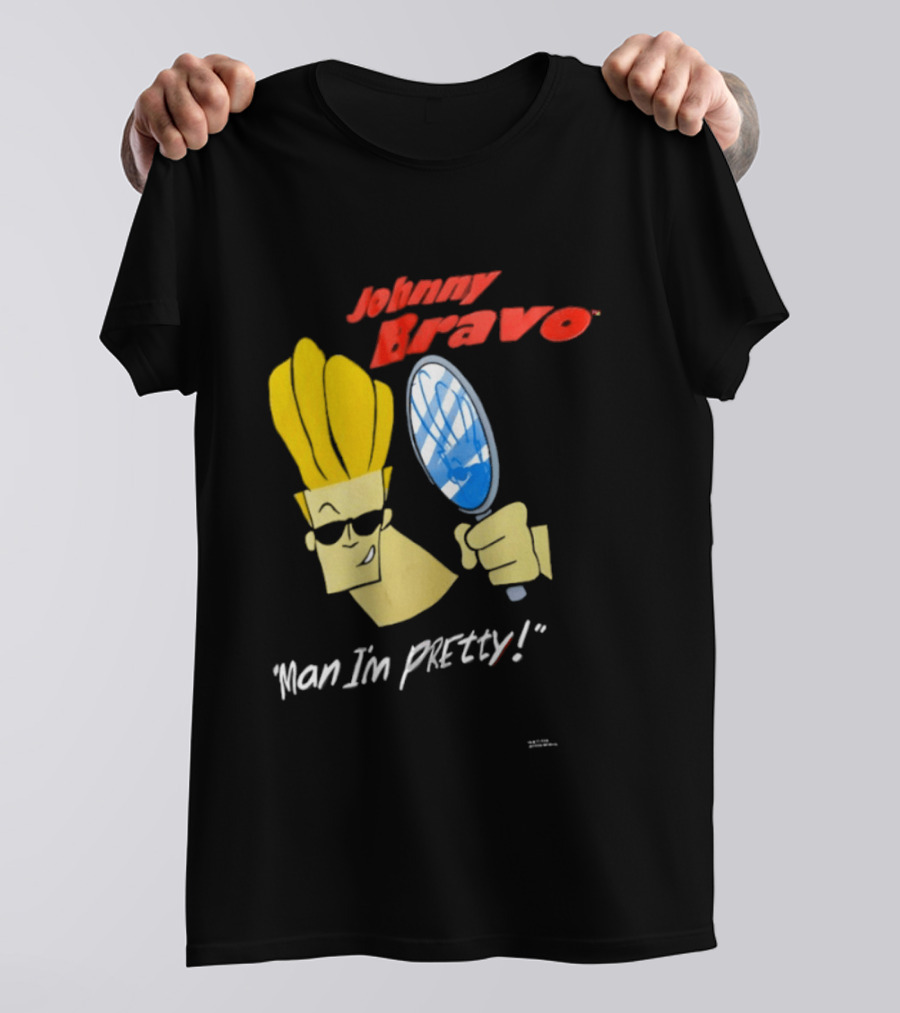 Johnny Bravo Man I'm Pretty Magnifying Mirror T-Shirt