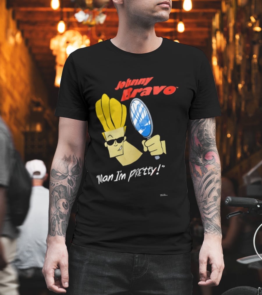 Johnny Bravo Man I'm Pretty Magnifying Mirror T-Shirt