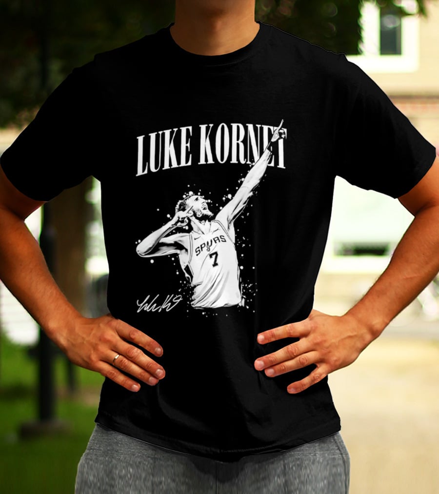 Luke Kornet San Antonio Basketball Number 7 Signature T-Shirt