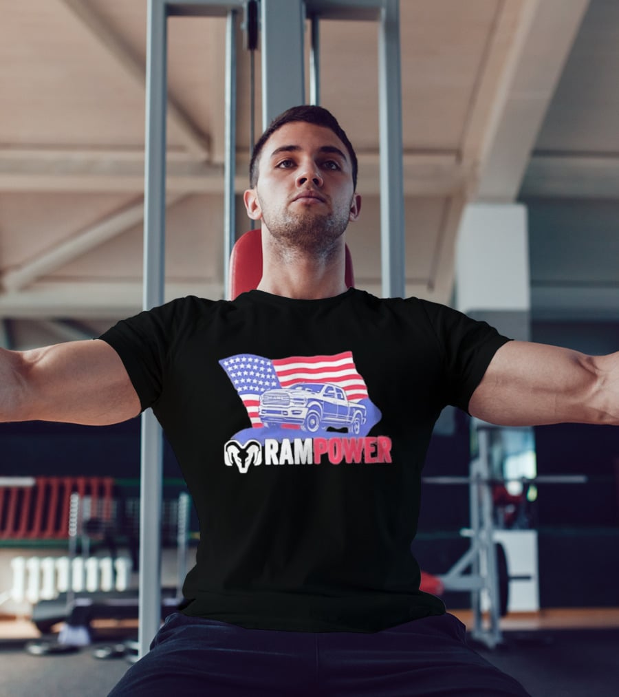 Ram Power American Flag Truck Patriot T-Shirt