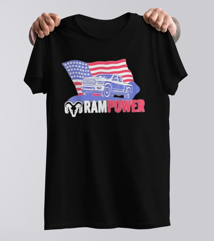 Ram Power American Flag Truck Patriot T-Shirt