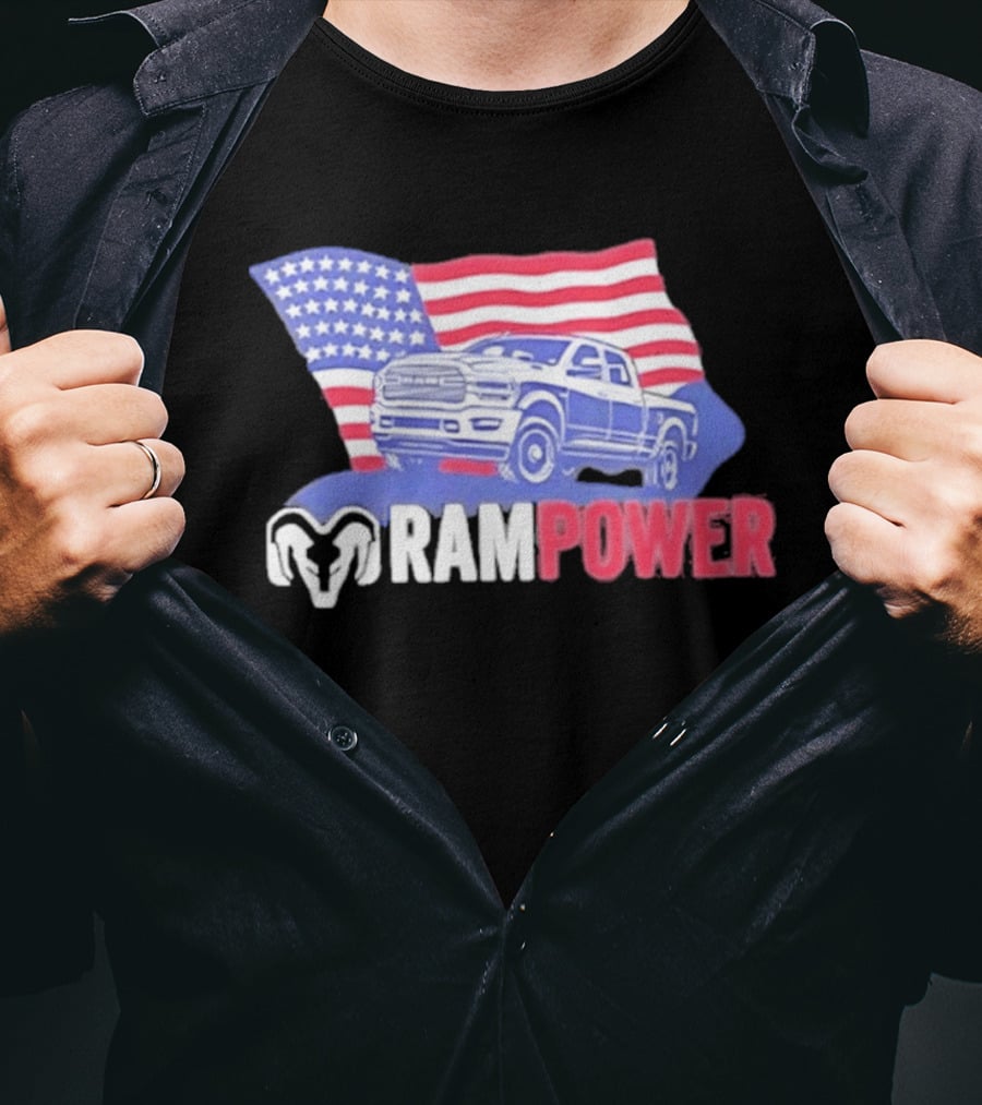 Ram Power American Flag Truck Patriot T-Shirt