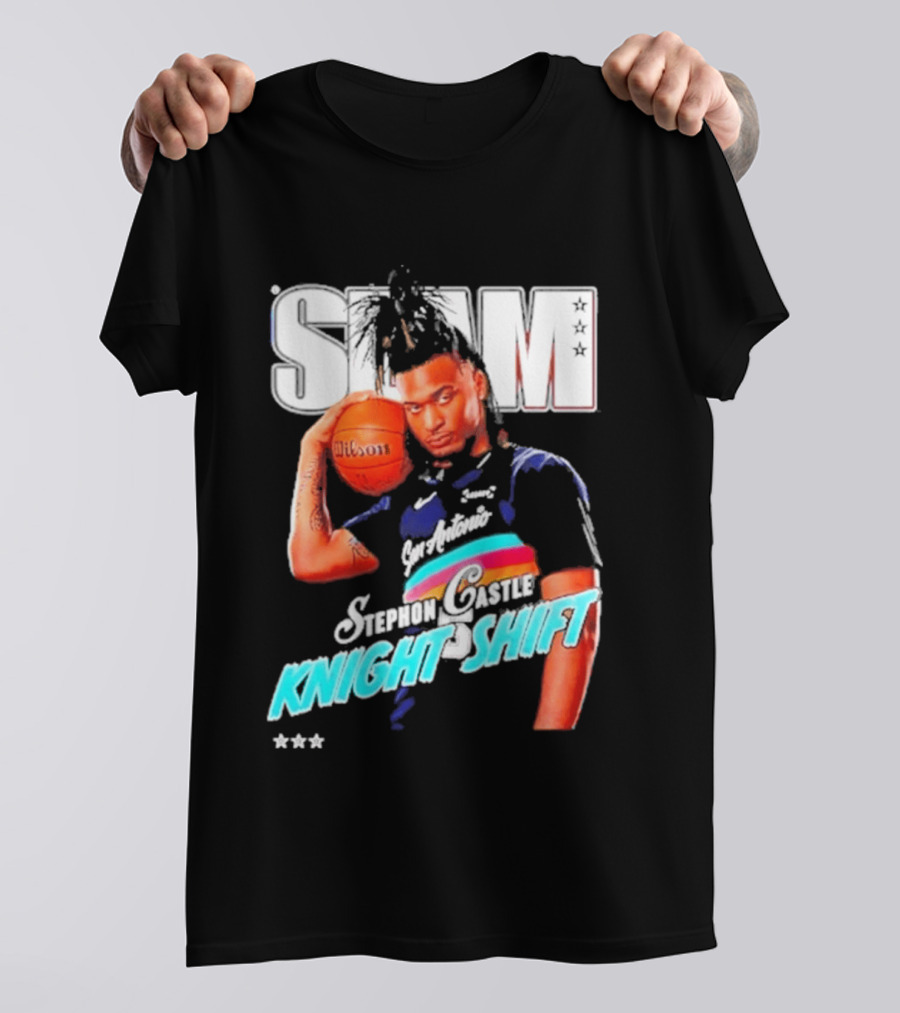 San Antonio Spurs Stephon Castle Slam Knight Shift T-Shirt